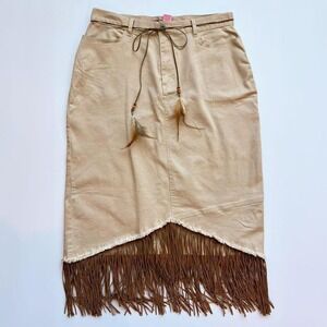 Y2K Me & You Western High Waisted Fringe Skirt
